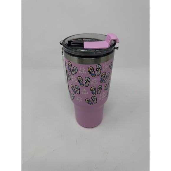 Life Is Good Flip Flop Hot/Cold 25oz Commuter Travel Mug Stainless Steel - Picture 2 of 6